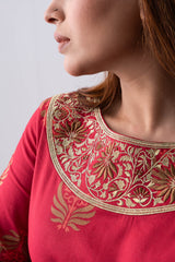 Short-Length Embroidered Smart Fit Ethnic Kurti