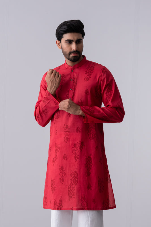 Slim Fit Printed Cotton Panjabi