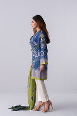 Mid-Length Printed Smart Fit Lawn - Two Piece