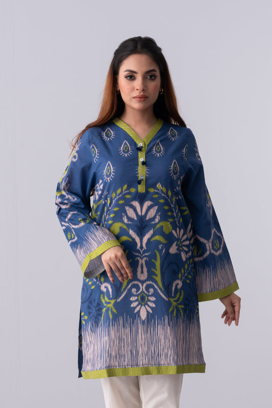 Mid-Length Printed Smart Fit Lawn - Two Piece