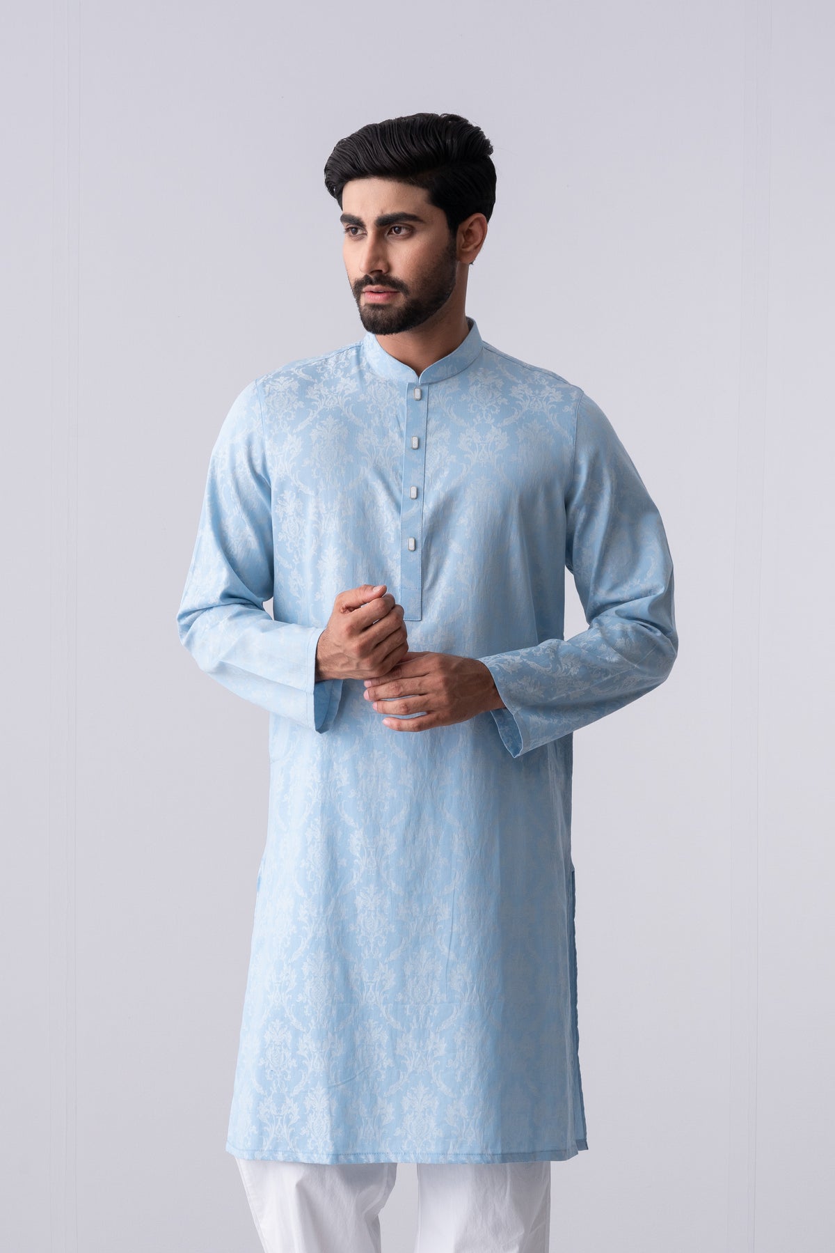 Regular Fit Cotton Semi-Formal Panjabi