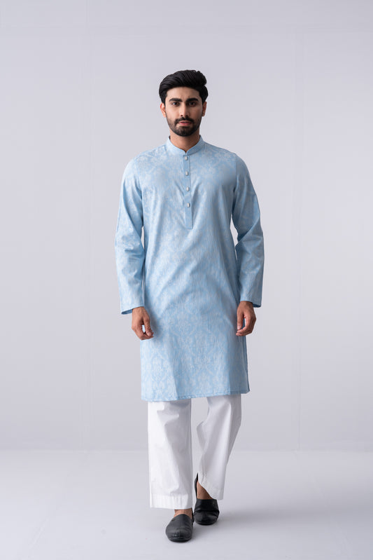 Regular Fit Cotton Semi-Formal Panjabi