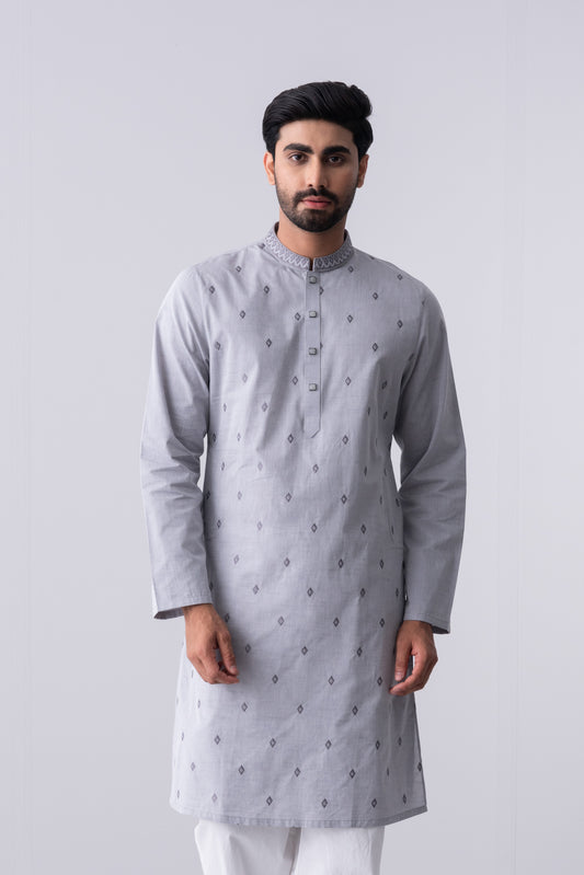 Slim Fit Embroidered Semi-Formal Panjabi