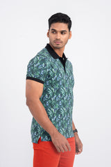 Tropical Printed Polo Shirt