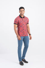 Tropical Printed Polo Shirt