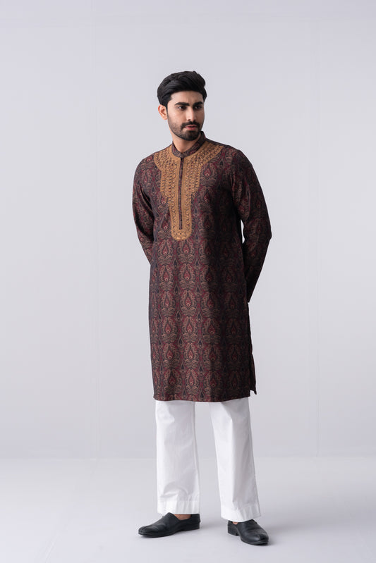 Regular Fit Cotton Semi-Formal Panjabi