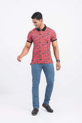 Tropical Printed Polo Shirt