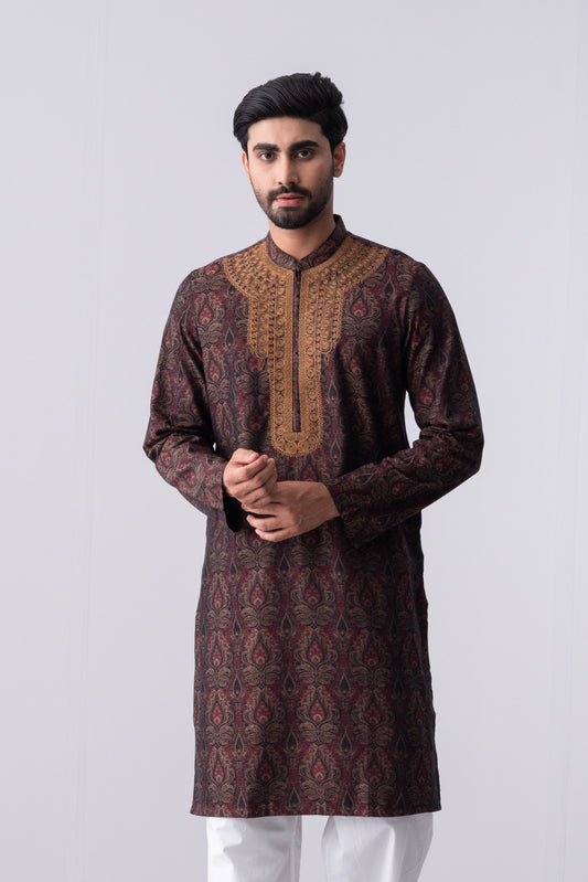 Regular Fit Cotton Semi-Formal Panjabi