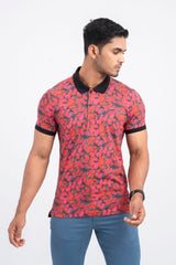 Tropical Printed Polo Shirt