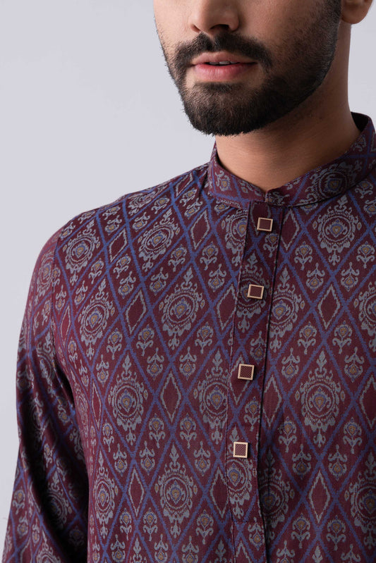 Regular Fit Cotton Semi-Formal Panjabi