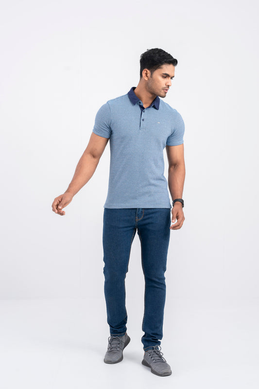 Relaxed Fit Birdseye Knit Fabric Polo Shirt