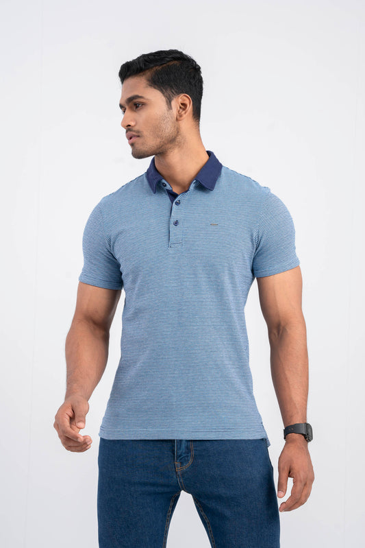 Relaxed Fit Birdseye Knit Fabric Polo Shirt