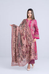 Ready-to-wear Three Piece Lawn with Silk Dupatta