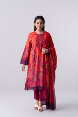 Long-Length Printed Smart Fit Two Piece Lawn with Cotton Dupatta