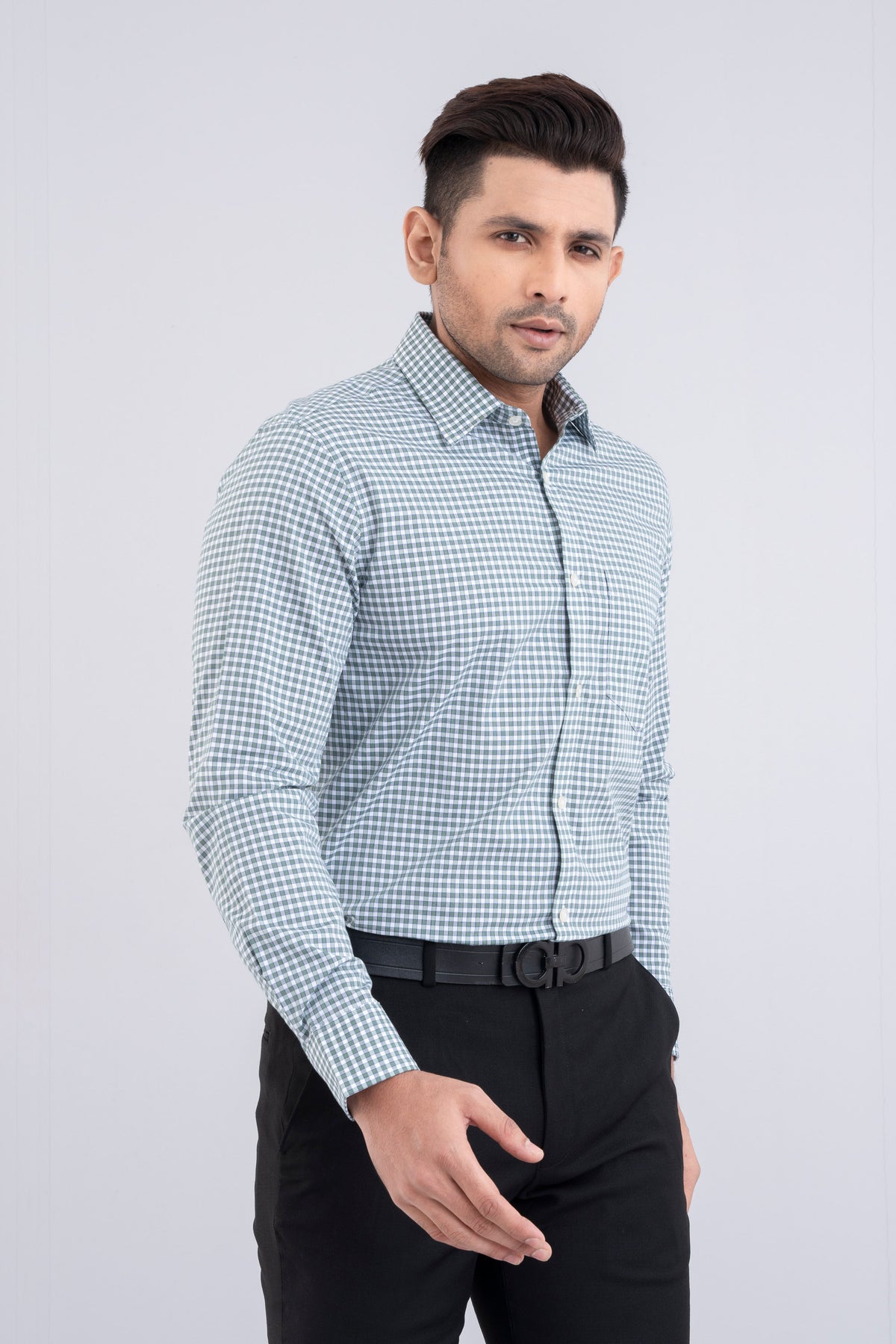 Regular Fit Checkered Formal Shirt