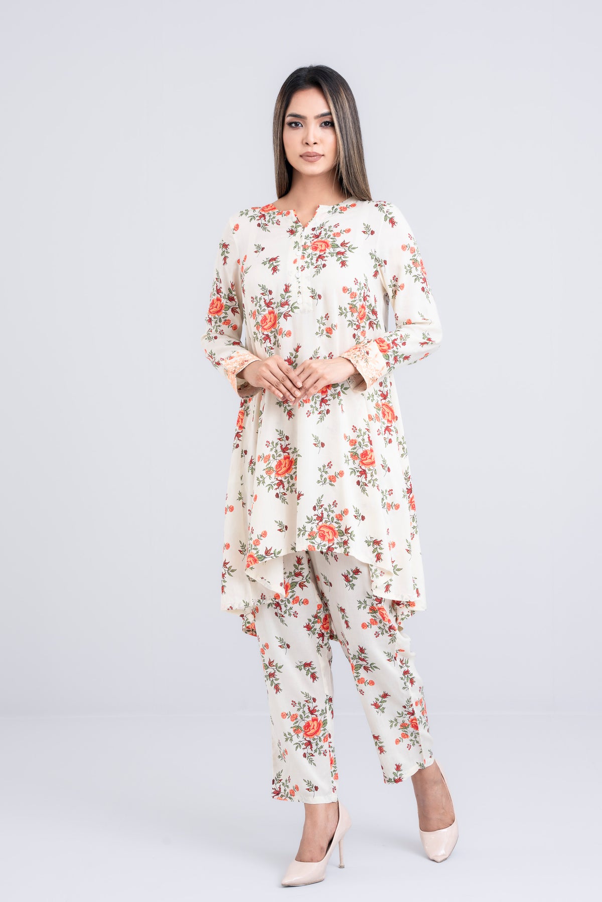 Women's Digital Printed Two-Piece Viscose Ethnic Set