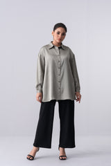 Oversized Fit Satin Casual Shirt