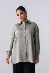 Oversized Fit Satin Casual Shirt