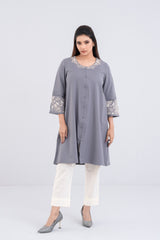 Georgette Jacquard Embroidered Ethnic Kurta - One Piece