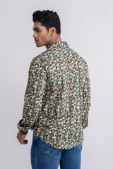 Digital Print Camouflaged Casual Shirt