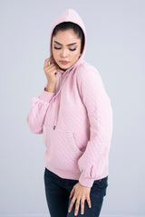 Quilted Hoodie with Embroidered Kangaroo Pocket