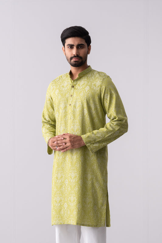 Regular Fit Cotton Semi-Formal Panjabi