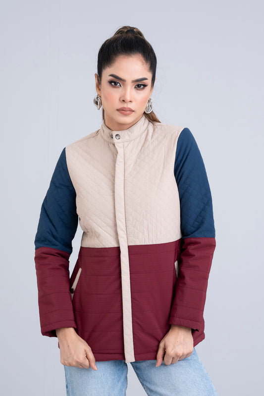 Color Block Puffer Jacket