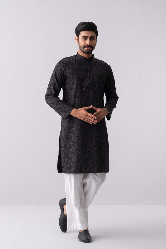 Regular Fit Jacquard Semi-Formal Panjabi