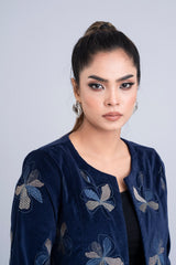 Relaxed Fit Floral Embroidered Bolero Top