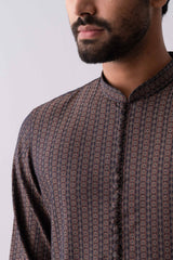 Slim Fit Jacquard Cotton Semi-Formal Panjabi