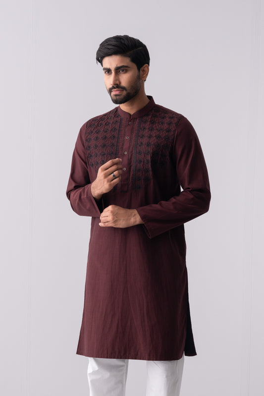 Regular Fit Cotton Semi-Formal Panjabi