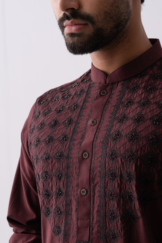 Regular Fit Cotton Semi-Formal Panjabi