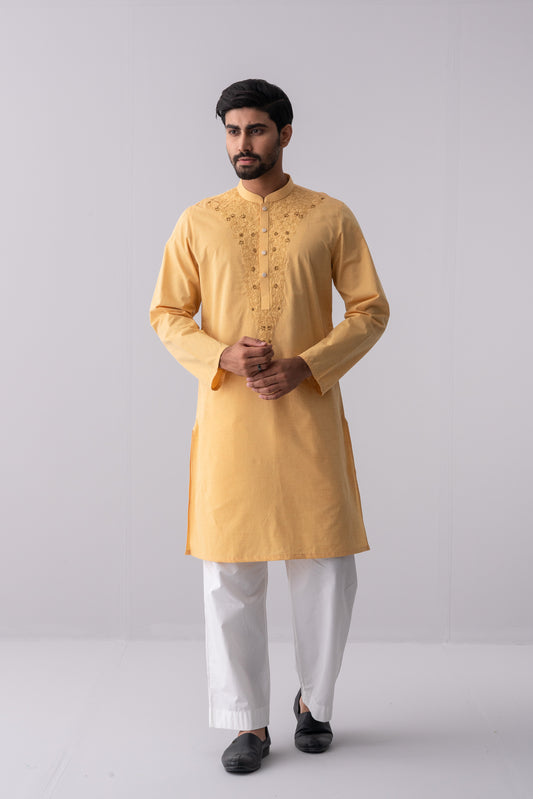 Slim Fit Cotton Semi-Formal Panjabi