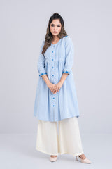 Long-Length Embroidered Ethnic Kurta - One Piece