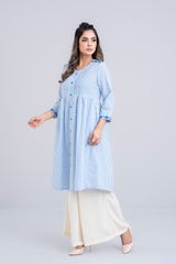 Long-Length Embroidered Ethnic Kurta - One Piece