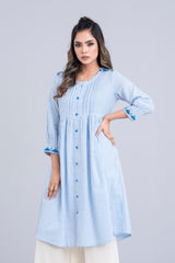 Long-Length Embroidered Ethnic Kurta - One Piece