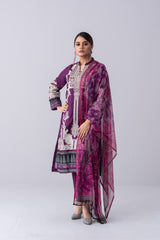 Ready-to-Wear Three Piece Lawn with Chiffon Dupatta