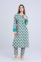 Printed Khaddar Two-Piece Ethnic Set