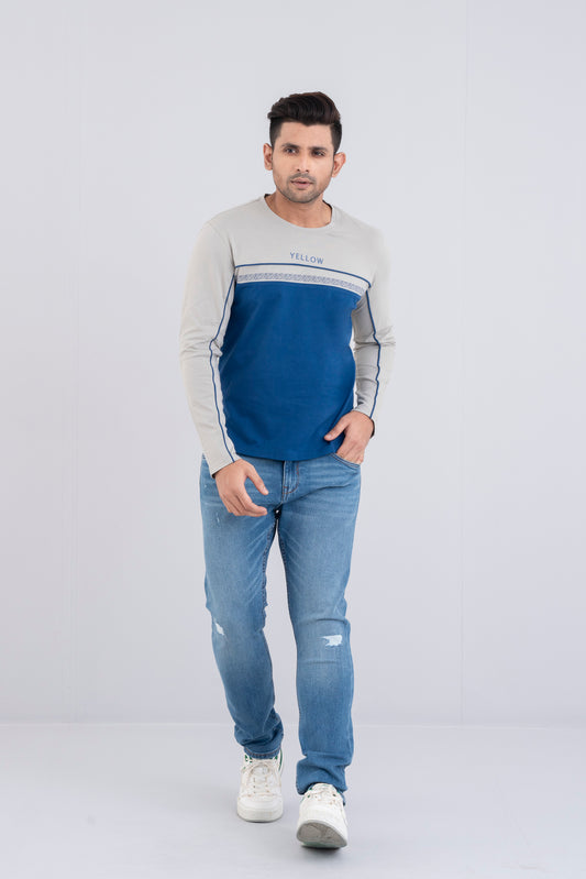 Regular Fit Full-Sleeve Casual T-Shirt