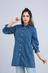 Relaxed Fit Denim Tencel Casual Shirt