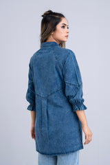 Relaxed Fit Denim Tencel Casual Shirt