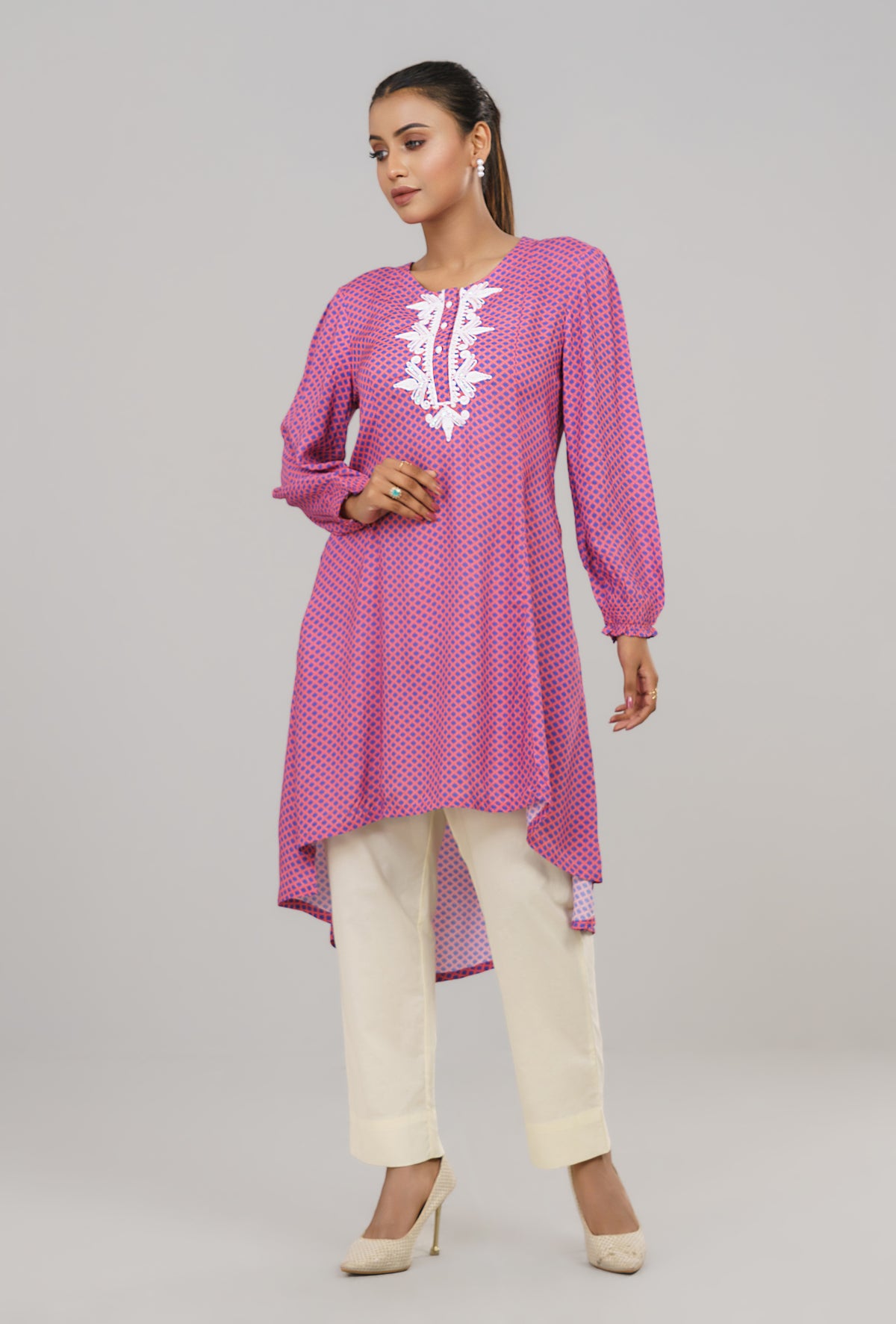 Embroidered Viscose Tunic - Mystika