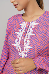 Embroidered Viscose Tunic - Mystika