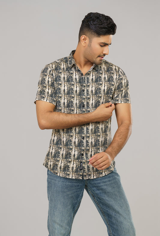 Allover Printed Slim Fit Casual Shirt