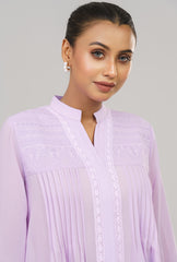 Lace Yoke Pintuck Top