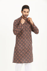 Men's Digital Printed Cotton Panjabi