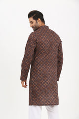 Men's Digital Printed Cotton Panjabi