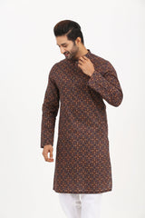 Men's Digital Printed Cotton Panjabi