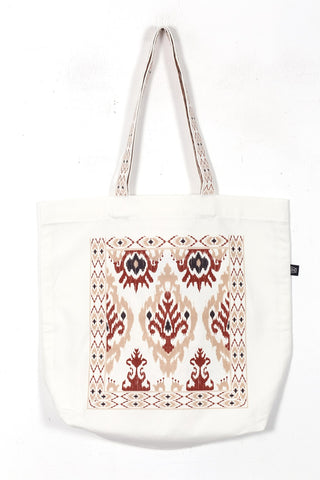 Ethnic-Style Ikat Printed Tote Bag